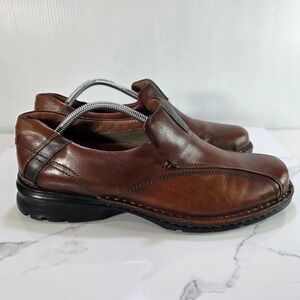 Clarks Shoes Mens 11M Brown Escalade Leather Slip On Square Toe Loafers 70846